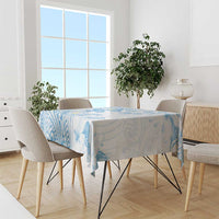 Polynesia Hammerhead Shark Tablecloth Tropical Flowers Tribal Pattern Blue LT05 - Polynesian Pride