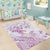 Polynesia Hammerhead Shark Area Rug Tropical Flowers Tribal Pattern Lavender