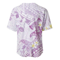 Polynesia Hammerhead Shark Baseball Jersey Tropical Flowers Tribal Pattern Lavender