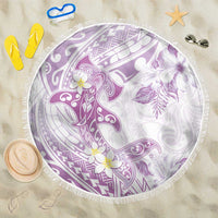 Polynesia Hammerhead Shark Beach Blanket Tropical Flowers Tribal Pattern Lavender LT05 One Size 150cm Purple - Polynesian Pride