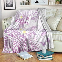 Polynesia Hammerhead Shark Blanket Tropical Flowers Tribal Pattern Lavender LT05 Purple - Polynesian Pride