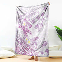 Polynesia Hammerhead Shark Blanket Tropical Flowers Tribal Pattern Lavender LT05 - Polynesian Pride