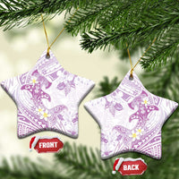 Polynesia Hammerhead Shark Ceramic Ornament Tropical Flowers Tribal Pattern Lavender LT05 Star Purple - Polynesian Pride