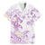 Polynesia Hammerhead Shark Family Matching Mermaid Dress and Hawaiian Shirt Tropical Flowers Tribal Pattern Lavender