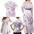 Polynesia Hammerhead Shark Family Matching Off Shoulder Maxi Dress and Hawaiian Shirt Tropical Flowers Tribal Pattern Lavender