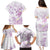 Polynesia Hammerhead Shark Family Matching Puletasi and Hawaiian Shirt Tropical Flowers Tribal Pattern Lavender