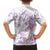 Polynesia Hammerhead Shark Family Matching Short Sleeve Bodycon Dress and Hawaiian Shirt Tropical Flowers Tribal Pattern Lavender