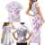 Polynesia Hammerhead Shark Family Matching Short Sleeve Bodycon Dress and Hawaiian Shirt Tropical Flowers Tribal Pattern Lavender