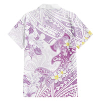 Polynesia Hammerhead Shark Family Matching Summer Maxi Dress and Hawaiian Shirt Tropical Flowers Tribal Pattern Lavender LT05 - Polynesian Pride