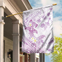 Polynesia Hammerhead Shark Garden Flag Tropical Flowers Tribal Pattern Lavender LT05 House Flag Purple - Polynesian Pride