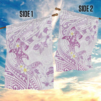 Polynesia Hammerhead Shark Garden Flag Tropical Flowers Tribal Pattern Lavender LT05 - Polynesian Pride