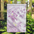 Polynesia Hammerhead Shark Garden Flag Tropical Flowers Tribal Pattern Lavender