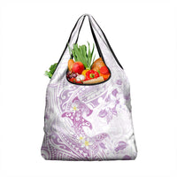 Polynesia Hammerhead Shark Grocery Bag Tropical Flowers Tribal Pattern Lavender LT05 1-pack One Size Purple - Polynesian Pride
