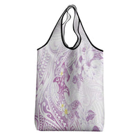 Polynesia Hammerhead Shark Grocery Bag Tropical Flowers Tribal Pattern Lavender LT05 - Polynesian Pride