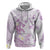 Polynesia Hammerhead Shark Hoodie Tropical Flowers Tribal Pattern Lavender