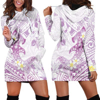 Polynesia Hammerhead Shark Hoodie Dress Tropical Flowers Tribal Pattern Lavender LT05 - Polynesian Pride