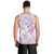 Polynesia Hammerhead Shark Men Tank Top Tropical Flowers Tribal Pattern Lavender