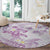 Polynesia Hammerhead Shark Round Carpet Tropical Flowers Tribal Pattern Lavender