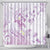 Polynesia Hammerhead Shark Shower Curtain Tropical Flowers Tribal Pattern Lavender