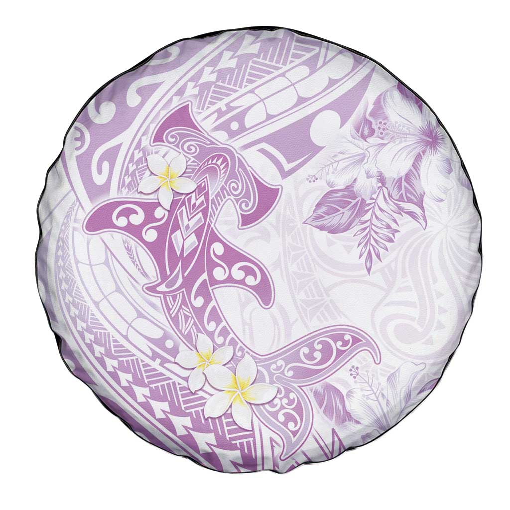 Polynesia Hammerhead Shark Spare Tire Cover Tropical Flowers Tribal Pattern Lavender LT05 - Polynesian Pride