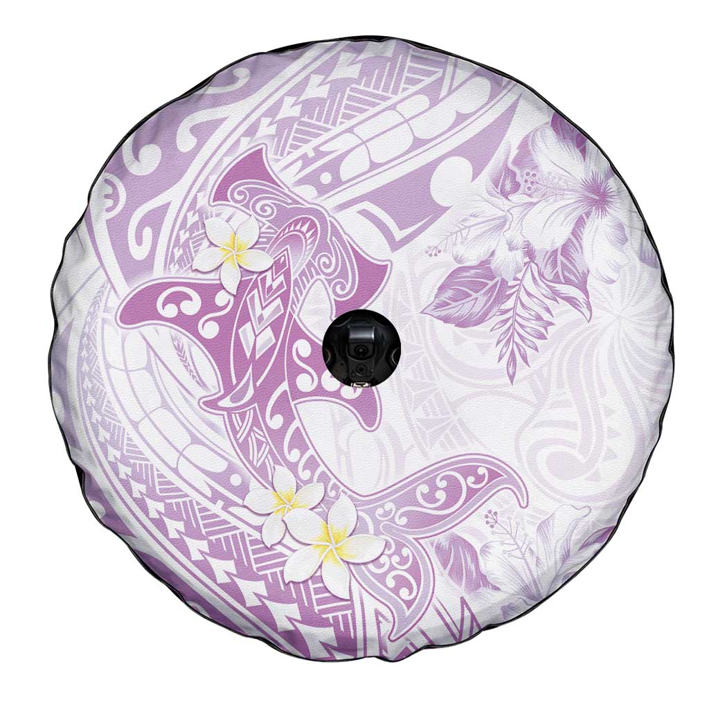 Polynesia Hammerhead Shark Spare Tire Cover Tropical Flowers Tribal Pattern Lavender LT05 - Polynesian Pride