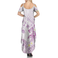 Polynesia Hammerhead Shark Summer Maxi Dress Tropical Flowers Tribal Pattern Lavender LT05 - Polynesian Pride