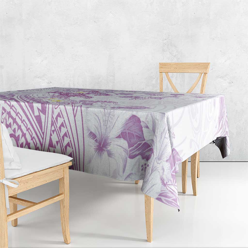 Polynesia Hammerhead Shark Tablecloth Tropical Flowers Tribal Pattern Lavender LT05 - Polynesian Pride