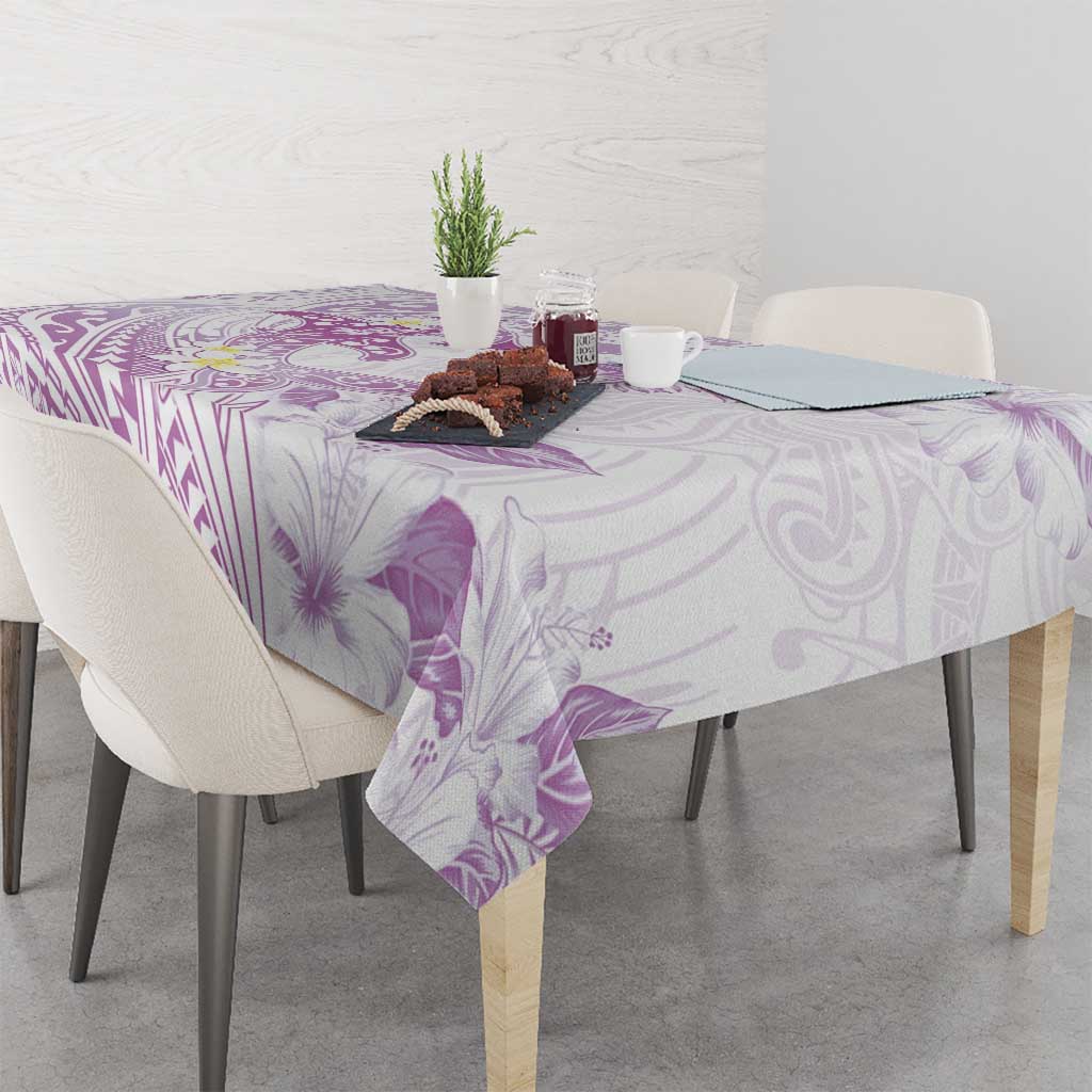Polynesia Hammerhead Shark Tablecloth Tropical Flowers Tribal Pattern Lavender LT05 - Polynesian Pride