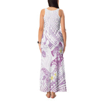 Polynesia Hammerhead Shark Tank Maxi Dress Tropical Flowers Tribal Pattern Lavender LT05 - Polynesian Pride