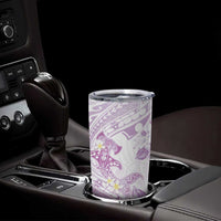 Polynesia Hammerhead Shark Tumbler Cup Tropical Flowers Tribal Pattern Lavender LT05 - Polynesian Pride