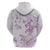 Polynesia Hammerhead Shark Zip Hoodie Tropical Flowers Tribal Pattern Lavender