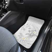 Polynesia Hammerhead Shark Car Mats Tropical Flowers Tribal Pattern White LT05 - Polynesian Pride