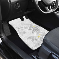 Polynesia Hammerhead Shark Car Mats Tropical Flowers Tribal Pattern White LT05 - Polynesian Pride