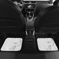 Polynesia Hammerhead Shark Car Mats Tropical Flowers Tribal Pattern White LT05 Set 2pcs - Back White - Polynesian Pride
