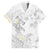 Polynesia Hammerhead Shark Family Matching Summer Maxi Dress and Hawaiian Shirt Tropical Flowers Tribal Pattern White