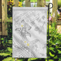 Polynesia Hammerhead Shark Garden Flag Tropical Flowers Tribal Pattern White LT05 Garden Flag White - Polynesian Pride