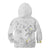 Polynesia Hammerhead Shark Kid Hoodie Tropical Flowers Tribal Pattern White