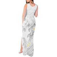 Polynesia Hammerhead Shark Tank Maxi Dress Tropical Flowers Tribal Pattern White LT05 - Polynesian Pride