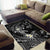 Polynesia Hammerhead Shark Area Rug Tropical Flowers Tribal Pattern Black