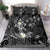 Polynesia Hammerhead Shark Bedding Set Tropical Flowers Tribal Pattern Black