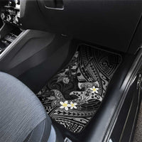 Polynesia Hammerhead Shark Car Mats Tropical Flowers Tribal Pattern Black LT05 - Polynesian Pride