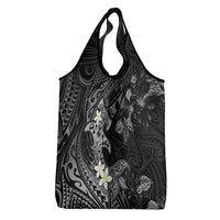Polynesia Hammerhead Shark Grocery Bag Tropical Flowers Tribal Pattern Black LT05 - Polynesian Pride