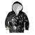 Polynesia Hammerhead Shark Kid Hoodie Tropical Flowers Tribal Pattern Black