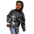 Polynesia Hammerhead Shark Kid Hoodie Tropical Flowers Tribal Pattern Black