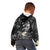 Polynesia Hammerhead Shark Kid Hoodie Tropical Flowers Tribal Pattern Black