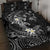 Polynesia Hammerhead Shark Quilt Bed Set Tropical Flowers Tribal Pattern Black