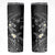 Polynesia Hammerhead Shark Skinny Tumbler Tropical Flowers Tribal Pattern Black