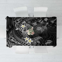 Polynesia Hammerhead Shark Tablecloth Tropical Flowers Tribal Pattern Black LT05 Black - Polynesian Pride