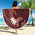 Polynesia Hammerhead Shark Beach Blanket Tropical Flowers Tribal Pattern Oxblood