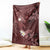 Polynesia Hammerhead Shark Blanket Tropical Flowers Tribal Pattern Oxblood